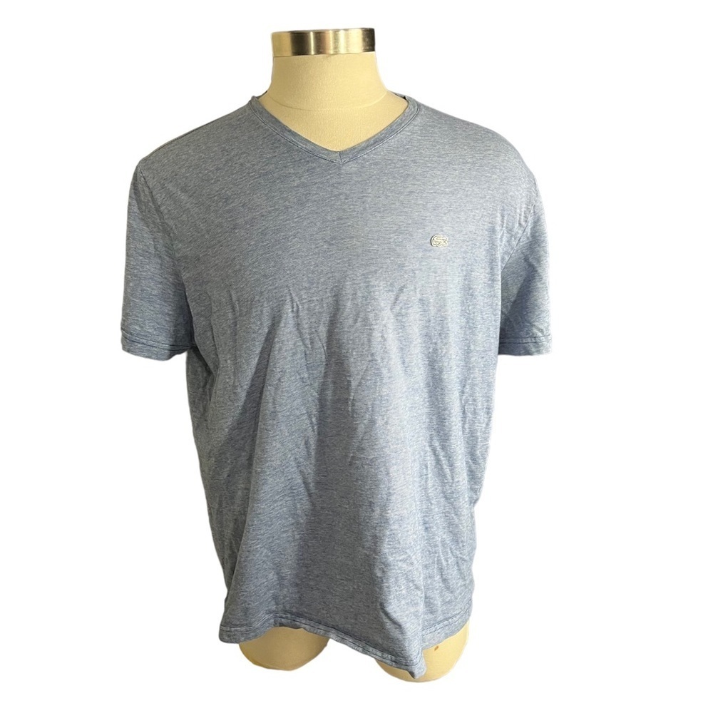 Lacoste Devanlay Men Blue Short Sleeve Alligator T-Shirt Sz XXXL 100% Cotton EUC